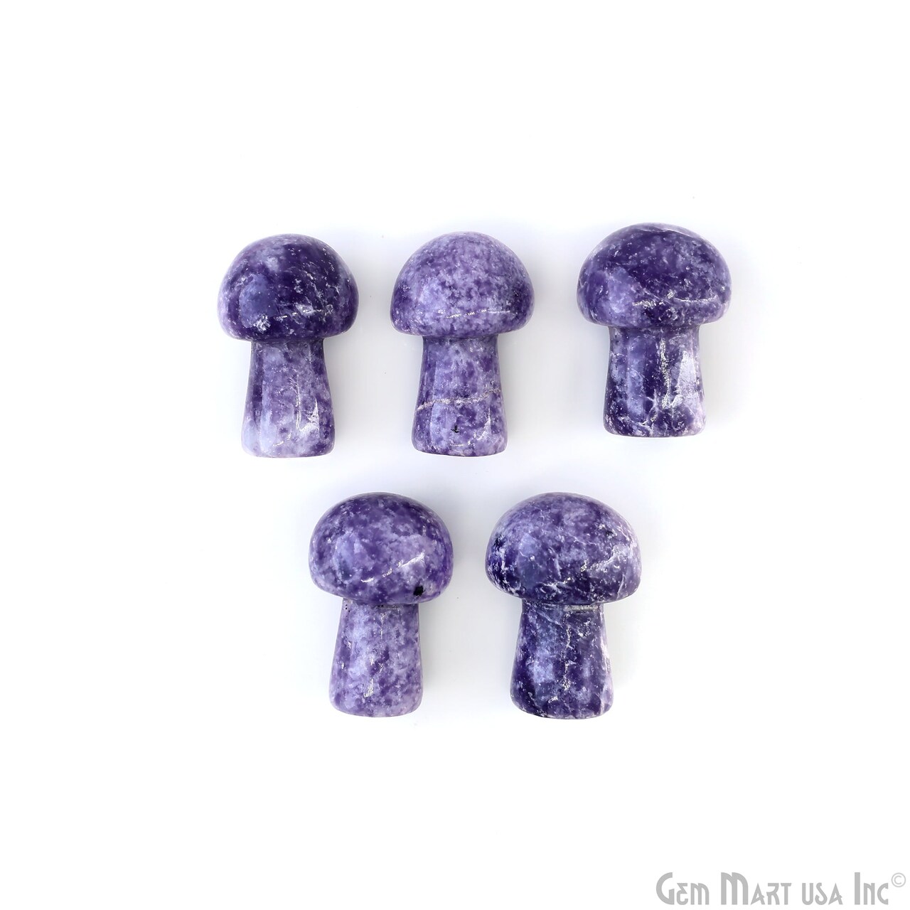 Mini Mushroom Gemstone, Natural Tumbled Stones, Crystal Plant Décor, Hand Carved, Home Décor Accents, 37x24mm, GemMartUSA (14300)